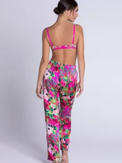 Alle Unterteile^Lise Charmel Pyjamahose ENVOLEE DE FLEURS aus Stretchseide von pink mit Blumenmuster