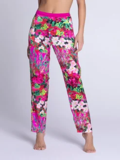 Alle Unterteile^Lise Charmel Pyjamahose ENVOLEE DE FLEURS aus Stretchseide von pink mit Blumenmuster