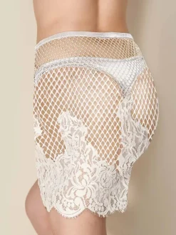 Unterröcke^Escora Rock VALENTINA Netz mit Spitze von schwarz oder weiss