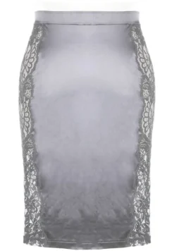 Unterröcke^Prelude Satin Lingerie Rock MARLENE mit Spitze von Milano