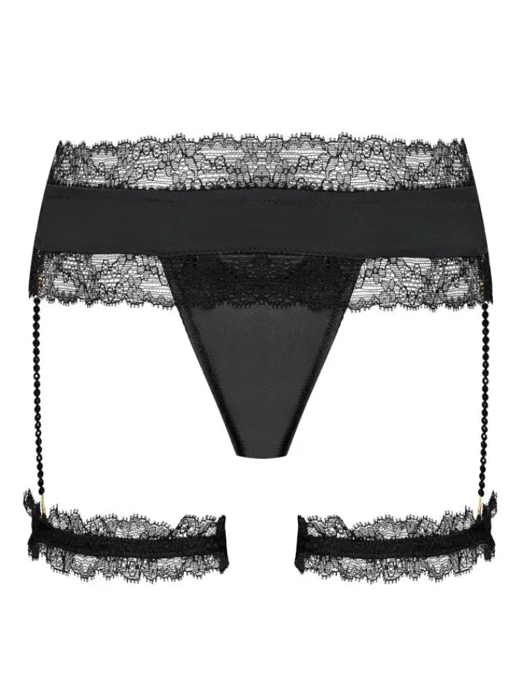 Strumpfbänder|Sexy Kleinigkeiten^Cadolle Satin String GEISHA PJ mit Strumpfbändern von elfenbein oder schwarz