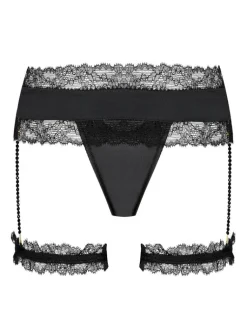 Strumpfbänder|Sexy Kleinigkeiten^Cadolle Satin String GEISHA PJ mit Strapsen von elfenbein oder schwarz