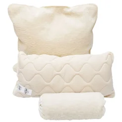 Naturhaarkissen^f.a.n. Frankenstolz Schafwolle LAMMFLOR KOPFKISSEN oder Nackenrolle von natur-f.a.n. creme / natur