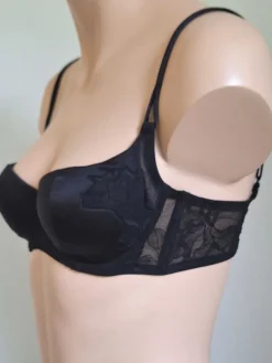 Alle Bhs|Mit Seidensatin^Argentovivo Schalen-BH PERU von uni mit Seide alt-rosé oder schwarz