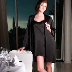 Morgenmantel Kurz|Morgenmantel Aus Satin^Gattina Seide Kimono kurz SEDUZIONE DI SETA von