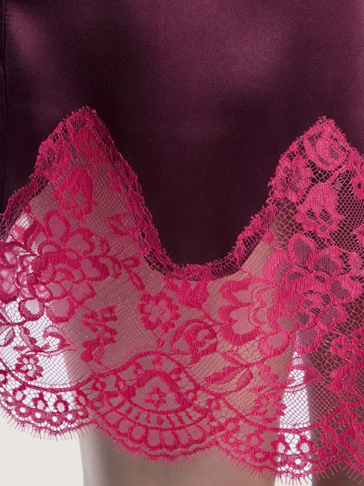 Morgenmantel Mit Seide^Aubade Seide Kimono SOIE D´AMOUR mit Spitze