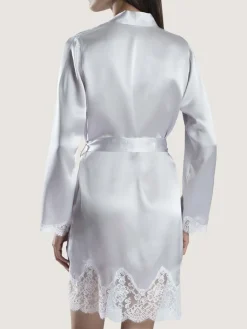 Morgenmantel Mit Seide^Aubade Seide Kimono SOIE D´AMOUR mit Spitze