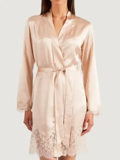 Morgenmantel Mit Seide^Aubade Seide Kimono SOIE D´AMOUR mit Spitze