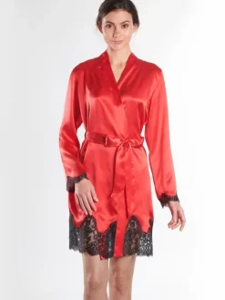 Morgenmantel Kurz|Morgenmantel Aus Satin^Aubade Seide Kimono TOI MON AMOUR Uni Farben von