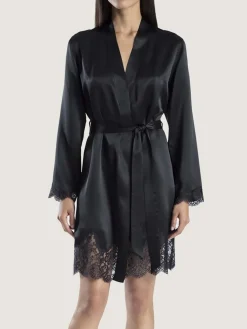 Morgenmantel Kurz|Morgenmantel Aus Satin^Aubade Seide Kimono TOI MON AMOUR viele Farben von