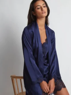 Morgenmantel Kurz|Morgenmantel Aus Satin^Aubade Seide Kimono TOI MON AMOUR viele Farben von