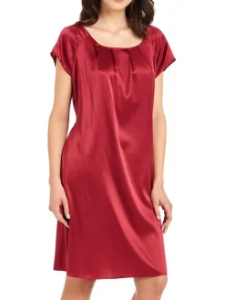 Seiden Basics|Seide Sleepshirt^Gattina Seide Kurzarm Nachtkleid SEDUZIONE DI SETA von grün