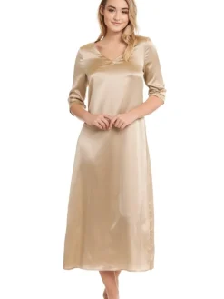 Seiden Basics|Seide Sleepshirt^Gattina Seide Langarm Nachtkleid SEDUZIONE DI SETA Satin von