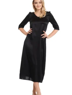 Seiden Basics|Seide Sleepshirt^Gattina Seide Langarm Nachtkleid SEDUZIONE DI SETA Satin von