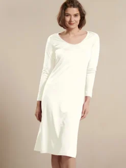 Seiden Basics|Seide Sleepshirt^Kokon Zwo Seide mit Bio-Baumwolle LANGARM NACHTHEMD von