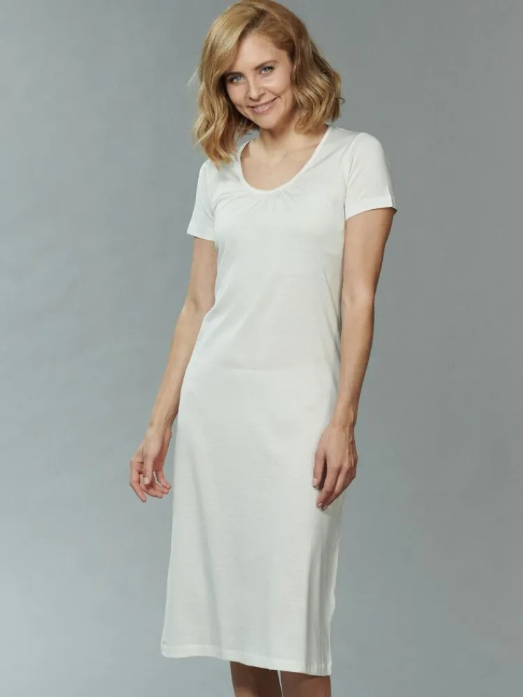 Seiden Basics|Seide Sleepshirt^Kokon Zwo Seide mit Bio-Baumwolle NACHTHEMD Kurzarm von