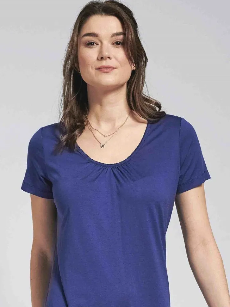 Seiden Basics|Seide Sleepshirt^Kokon Zwo Seide mit Bio-Baumwolle NACHTHEMD Kurzarm von