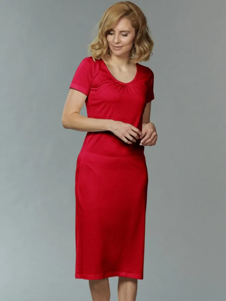 Seiden Basics|Seide Sleepshirt^Kokon Zwo Seide mit Bio-Baumwolle NACHTHEMD Kurzarm von