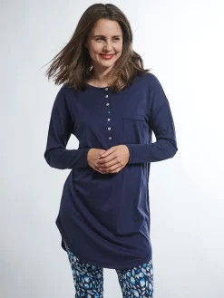 Seiden Basics|Seide Sleepshirt^Kokon Zwo Seide mit Bio-Baumwolle SLEEPSHIRT von fuchsia oder dunkelblau
