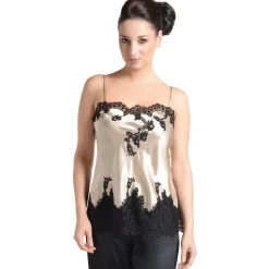 Tops Mit Spitze|Spaghettiträger Tops^Marjolaine Seide mit Spitze Longtop JARDIN von