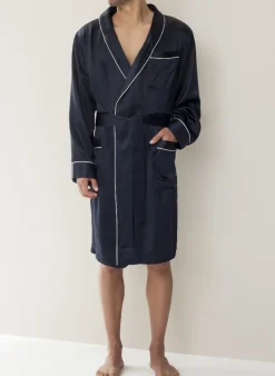 Seide Morgenmäntel^Zimmerli Seide Morgenmantel Herren SILK NIGHTWEAR 6000 knielang von