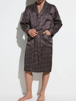 Seide Morgenmäntel^Zimmerli Seide Morgenmantel Herren SILK NIGHTWEAR 6000 knielang von