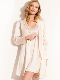 Morgenmantel Kurz|Morgenmantel Aus Satin^Chiara Fiorini Seide Morgenmantel kurz SETA No. 8 von