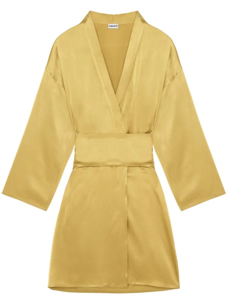 Morgenmantel Kurz|Morgenmantel Mit Seide^Pain de Sucre Seide Morgenmantel RAKIA 72 von messing