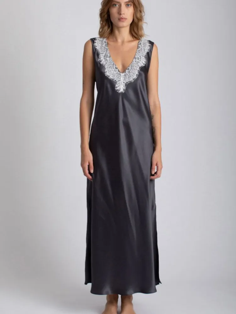 Seidennachthemd|Kleider^Vivis Seide Nachtkleid LEONA lang von