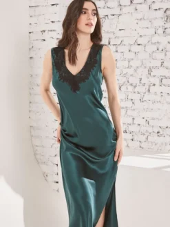 Seidennachthemd|Kleider^Vivis Seide Nachtkleid LEONA lang von