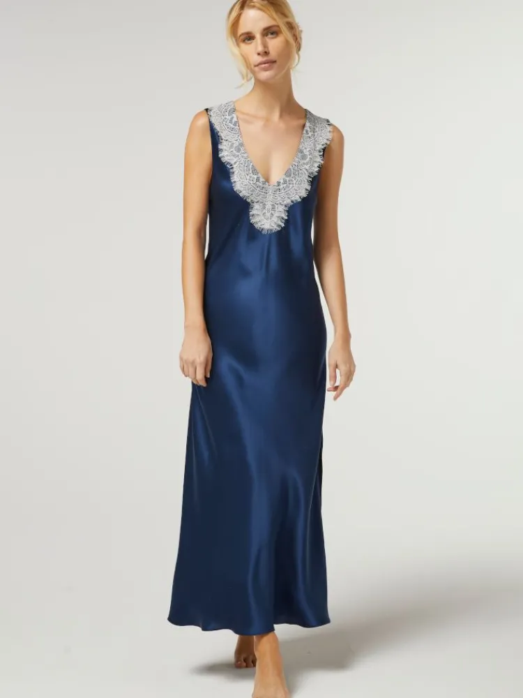 Seidennachthemd|Kleider^Vivis Seide Nachtkleid LEONA lang von