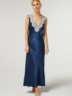 Kleider|Seidenneglige^Vivis Seide Nachtkleid LEONA mit Spitze von