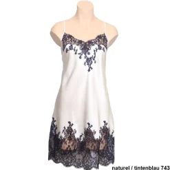 Alle Negligés|Seidenneglige^Marjolaine Seide Negligé CAPRICE mittellang mit Spitze