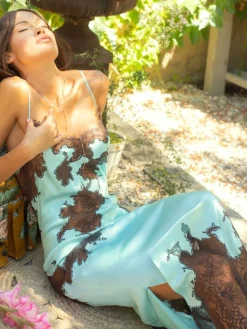 Alle Negligés|Seidenneglige^Marjolaine Seide Neglige lang MELINDA von