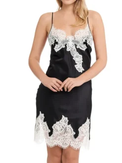 Alle Negligés|Unterkleider Mit Spitze^Gattina Seide Neglige MAILIN Stretchseide mit Spitze von