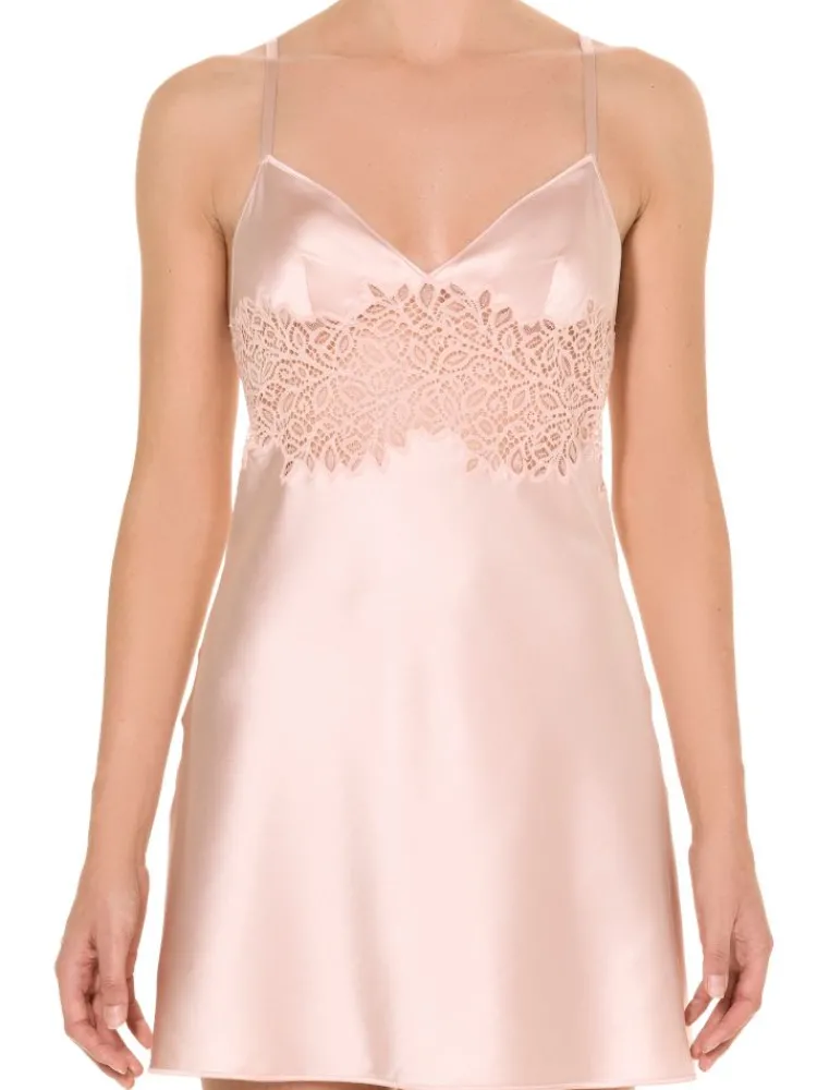 Alle Negligés|Seidenneglige^Ritratti Seide Neglige WEDDING puder-rosé von puder rosa mit Spitze