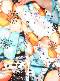 Seidenpyjama^Chiara Fiorini Seide Pyjama UNICA bunt von weiss-bunt