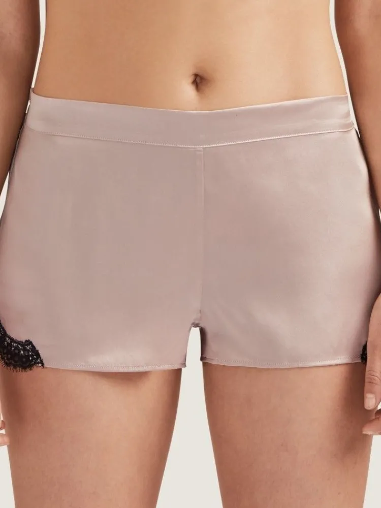 Alle Slips|Mit Seidensatin^Aubade Seide Shorts TOI MON AMOUR altrosa-schwarz von altrosa mit schwarz