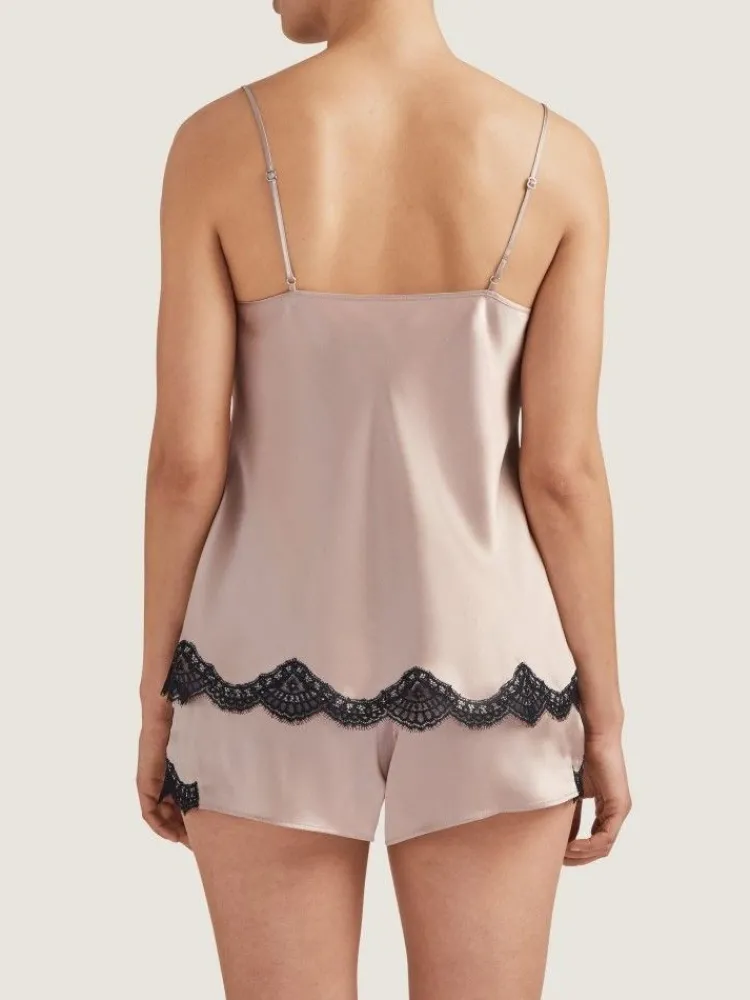 Alle Slips|Mit Seidensatin^Aubade Seide Shorts TOI MON AMOUR altrosa-schwarz von altrosa mit schwarz