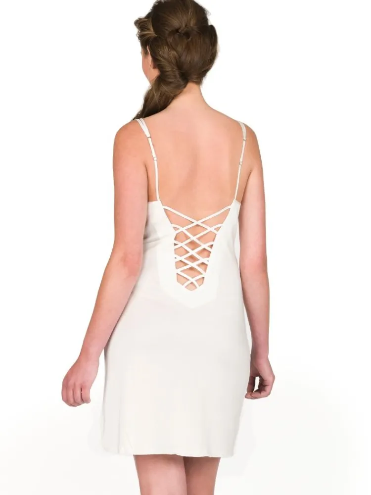 Seiden Basics|Seidennachthemd^Gattina Seide-Baumwolle Nachthemd BERGEN gewirkt von bordeaux-rot oder champagner-weiß