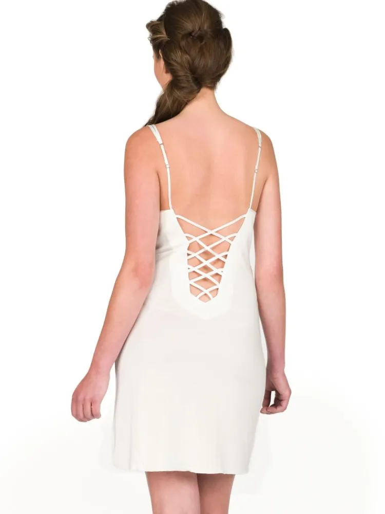 Seiden Basics|Seidennachthemd^Gattina Seide-Baumwolle Nachthemd BERGEN gewirkt von bordeaux-rot oder champagner-weiß