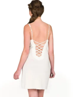 Seiden Basics|Seidennachthemd^Gattina Seide-Baumwolle Nachthemd BERGEN gewirkt von bordeaux-rot oder champagner-weiß