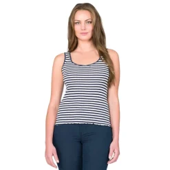 Camisole (Breite Träger)|Shirts Mit Seide^Gattina Seide-Baumwolle Unterhemd ARONA blau oder schwarz von schwarz-weiß oder blau-weiß