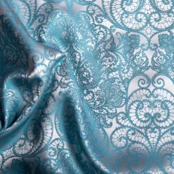 Seidenbettwäsche^Plauener Seidenweberei Seidenbettwäsche NOMI ORIENT BLUE türkisblau Seidenweber Collection orient blue türkisblau garngefärbt gewebt