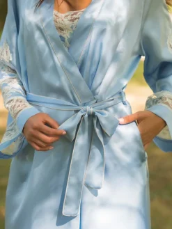 Morgenmantel Lang|Morgenmantel Mit Spitze^Marjolaine Seiden-Morgenmantel lang MARJOLIE No. 6 exquisit