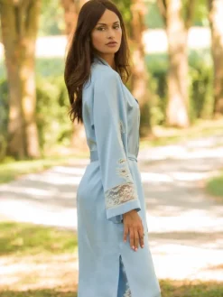 Morgenmantel Lang|Morgenmantel Mit Spitze^Marjolaine Seiden-Morgenmantel lang MARJOLIE No. 6 exquisit