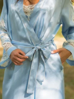 Morgenmantel Lang|Morgenmantel Mit Spitze^Marjolaine Seiden-Morgenmantel lang MARJOLIE No. 6 exquisit