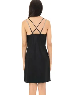 Kleider|Seidenneglige^Luna di Seta Seidennachthemd / Kleid KRISTALL von schwarz