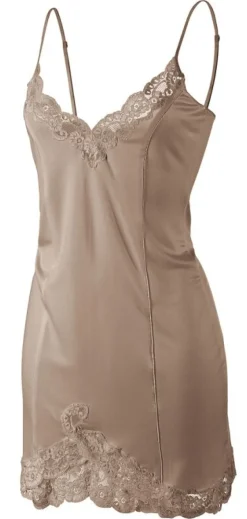 Seidennachthemd|Seiden Basics^Gattina Seidennachthemd Wirkseide kurz TAHITI Spitze