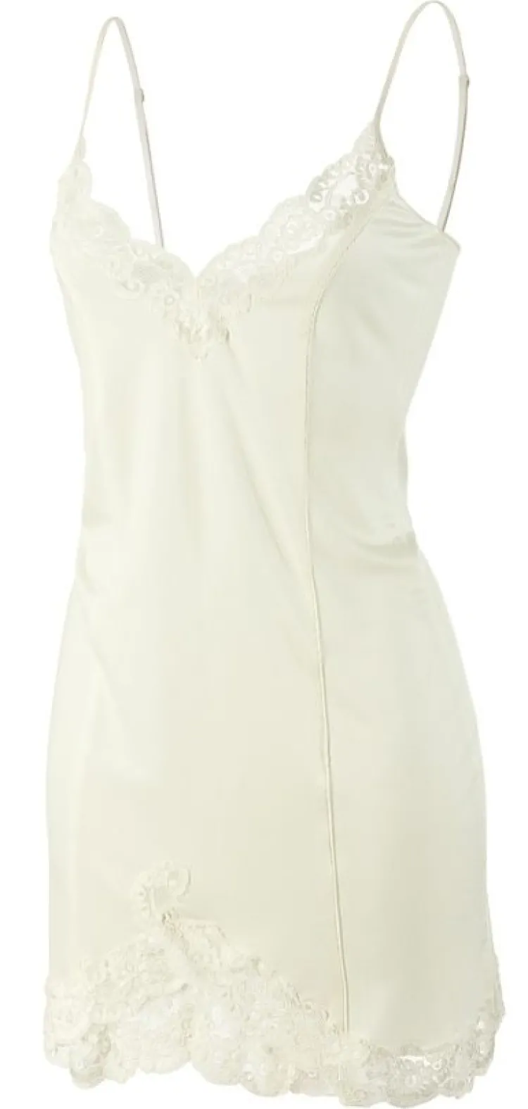 Seiden Basics|Seidennachthemd^Gattina Seidennachthemd Wirkseide kurz TAHITI mit Spitze von